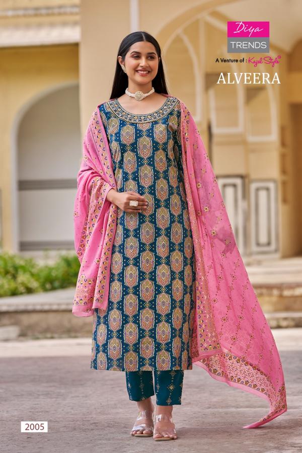 Alveera By Diya Trends Rayon Kurti With Bottom Dupatta Collection